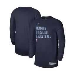 Mens and Womens Navy Memphis Grizzlies 2023/24 Legend On-Court Practice Long Sleeve T-shirt