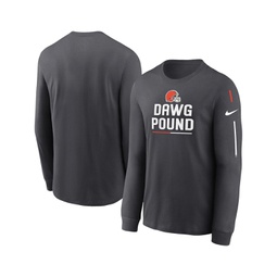 Mens Anthracite Cleveland Browns Team Slogan Long Sleeve T-shirt
