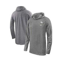 Mens Heather Gray Air Force Falcons Rivalry Pullover Long Sleeve Hoodie T-shirt
