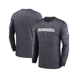 Mens Black Las Vegas Raiders Sideline Team Velocity Performance Long Sleeve T-shirt