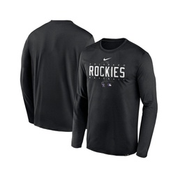 Mens Black Colorado Rockies Authentic Collection Team Logo Legend Performance Long Sleeve T-shirt