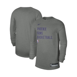 Mens and Womens Heather Gray Phoenix Suns 2023 Legend On-Court Practice long sleeve