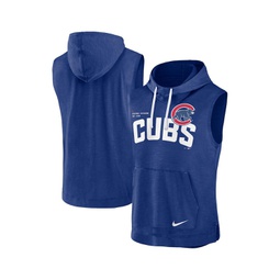 Mens Royal Chicago Cubs Athletic Sleeveless Hooded T-shirt