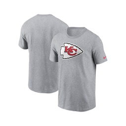 Mens Gray Kansas City Chiefs Logo Essential T-shirt