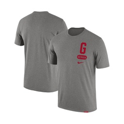 Mens Heather Gray Georgia Bulldogs Campus Letterman Tri-Blend T-shirt