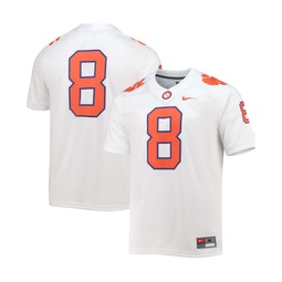 Mens Big and Tall 8 White Clemson Tigers Game Jersey