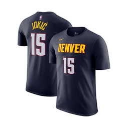 Mens Nikola Jokic Navy Denver Nuggets Icon 2022 23 Name and Number T-shirt