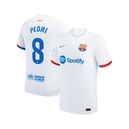 Mens Pedri White Barcelona 2023/24 Away Authentic Jersey