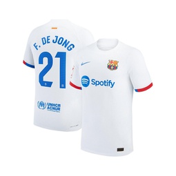 Mens Frenkie de Jong White Barcelona 2023/24 Away Authentic Jersey