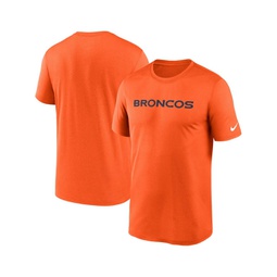 Mens Orange Denver Broncos Legend Wordmark Performance T-shirt