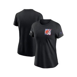 Womens Black Cleveland Browns 2023 NFL Crucial Catch Sideline Tri-Blend T-shirt