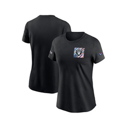Womens Black Las Vegas Raiders 2023 NFL Crucial Catch Sideline Tri-Blend T-shirt