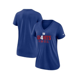 Womens Royal New York Giants Hometown Collection Tri-Blend V-Neck T-shirt