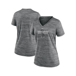 Womens Gray Chicago White Sox City Connect Velocity Practice Performance V-Neck T-shirt