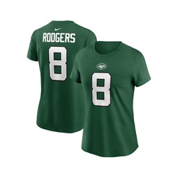 Womens Aaron Rodgers Green New York Jets Player Name and Number T-shirt