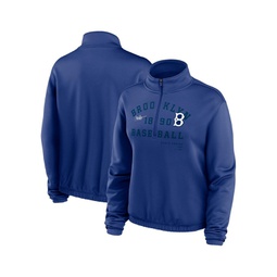 Womens Royal Brooklyn Dodgers Rewind Splice Half-Zip Sweatshirt