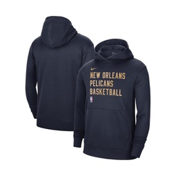 Mens and Womens Navy New Orleans Pelicans 2023/24 Performance Spotlight On-Court Practice Pullover Hoodie