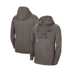 Mens and Womens Olive Gray Golden State Warriors 2023/24 Performance Spotlight On-Court Practice Pullover Hoodie