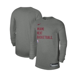 Mens and Womens Heather Gray Miami Heat 2023/24 Legend On-Court Practice Long Sleeve T-shirt