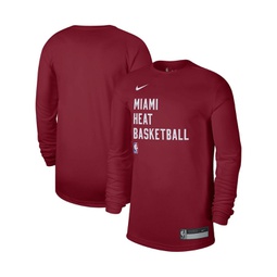 Mens and Womens Red Miami Heat 2023/24 Legend On-Court Practice Long Sleeve T-shirt