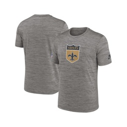 Mens Heather Charcoal New Orleans Saints 2023 Sideline Alternate Logo Performance T-shirt