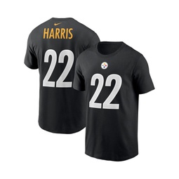 Mens Najee Harris Black Pittsburgh Steelers Player Name and Number T-shirt