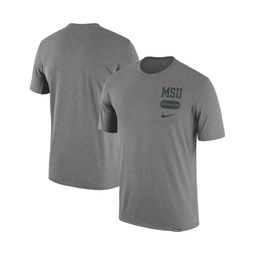 Mens Heather Gray Michigan State Spartans Campus Letterman Tri-Blend T-shirt