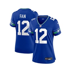 Womens 12th Fan Royal Seattle Seahawks Throwback Player Game Jersey