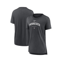 Womens Minnesota Twins Heather Charcoal Authentic Collection Early Work Tri-Blend T-shirt