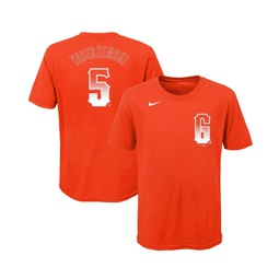 Big Boys Mike Yastrzemski Orange White San Francisco Giants City Connect Name and Number T-shirt