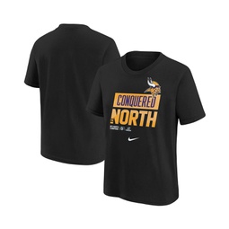 Big Boys Black Minnesota Vikings 2022 NFC North Division Champions Locker Room Trophy Collection T-shirt