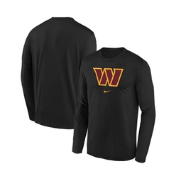 Big Boys Black Washington Commanders Team Logo Long Sleeve T-shirt