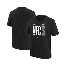 Big Boys Black Philadelphia Eagles 2022 NFC Champions Iconic T-shirt