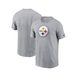 Mens Gray Pittsburgh Steelers Logo Essential T-shirt