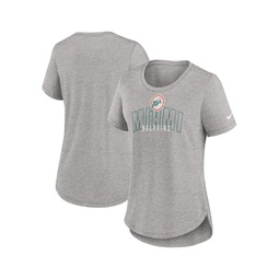 Womens Heather Gray Miami Dolphins Fashion Tri-Blend T-shirt