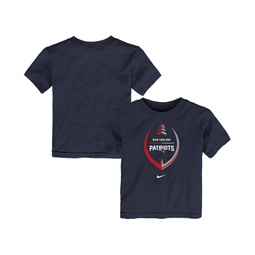 Toddler Boys and Girls Navy New England Patriots Football Wordmark T-shirt