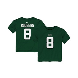 Toddler Boys and Girls Aaron Rodgers Green New York Jets Player Name and Number T-shirt