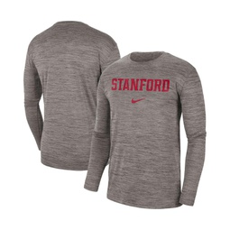 Mens Heather Gray Stanford Cardinal Team Velocity Performance Long Sleeve T-shirt