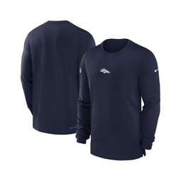 Mens Navy Denver Broncos 2023 Sideline Performance Long Sleeve T-shirt