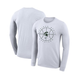 Mens White Michigan State Spartans Basketball Icon Legend Performance Long Sleeve T-shirt
