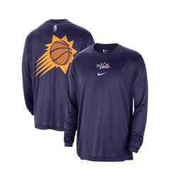 Mens Purple Distressed Phoenix Suns 2023/24 City Edition Authentic Pregame Performance Long Sleeve Shooting T-shirt