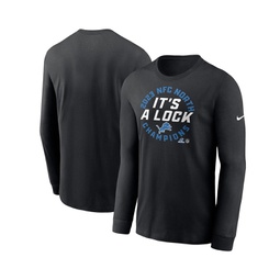Mens Black Detroit Lions 2023 NFC North Division Champions Locker Room Trophy Collection Long Sleeve T-shirt