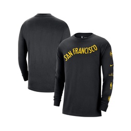 Mens Black Golden State Warriors 2023/24 City Edition Max90 Expressive Long Sleeve T-shirt