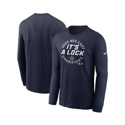 Mens Navy Dallas Cowboys 2023 NFC East Division Champions Locker Room Trophy Collection Long Sleeve T-shirt