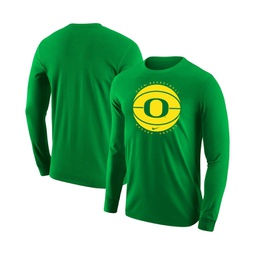 Mens Green Oregon Ducks Basketball Long Sleeve T-shirt