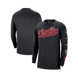 Mens Black Portland Trail Blazers 2023/24 City Edition Max90 Expressive Long Sleeve T-shirt