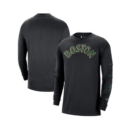Mens Black Boston Celtics 2023/24 City Edition Max90 Expressive Long Sleeve T-shirt