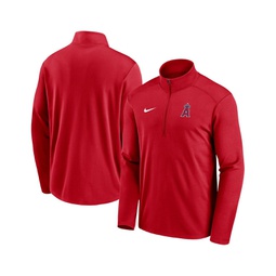 Mens Red Los Angeles Angels Agility Pacer Lightweight Performance Half-Zip Top