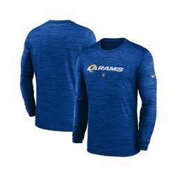 Mens Royal Los Angeles Rams Sideline Team Velocity Performance Long Sleeve T-shirt