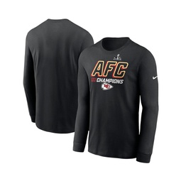 Mens Black Kansas City Chiefs 2023 AFC Champions Iconic Long Sleeve T-shirt